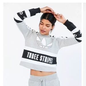 Adidas Originals '80s Moto Cropped Pullover Sweatshirt Sz.S